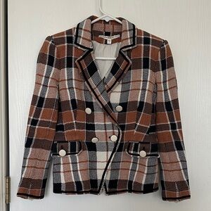 Tweed Plaid Double-Breasted Women's Jacket